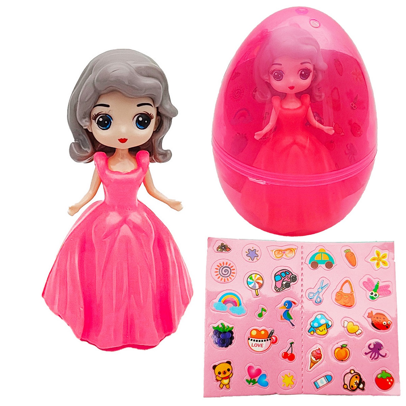 Muñeca Princesas Juguete Niña Colecciòn Huevos+ Pegatina X 4